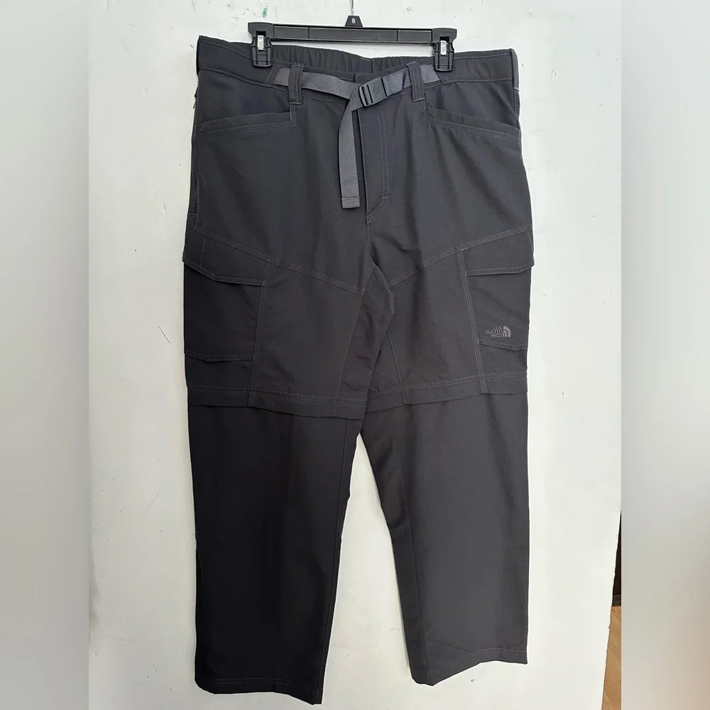 North Face Convertible Paramount Peak Zip-Off Cargo Asphalt Grey Pants Large